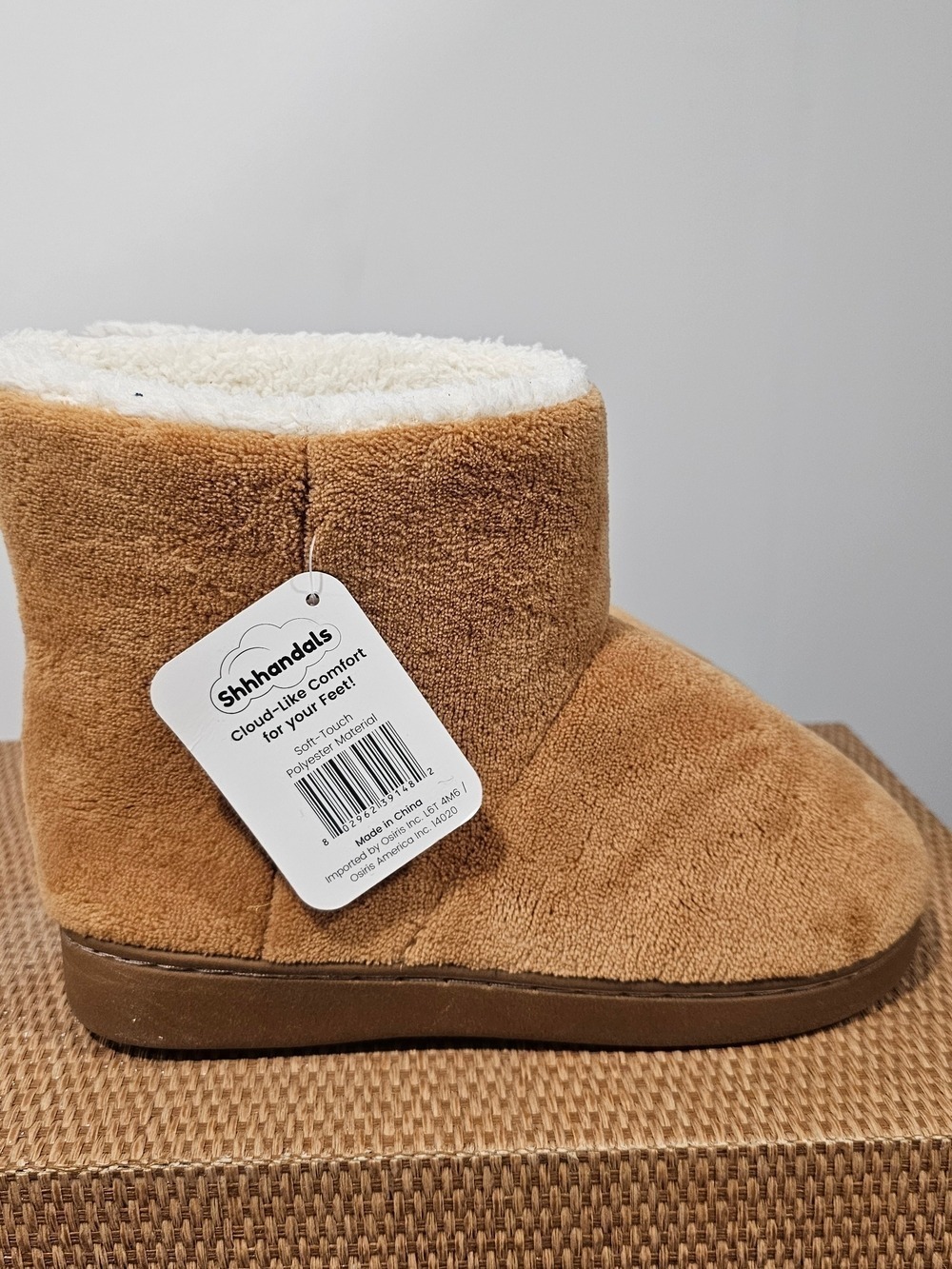 Sherpa Lined Ankle Boot Slippers Womens 7 Camel Brown Cozy Indoor Outdoor - Picture 4 of 13